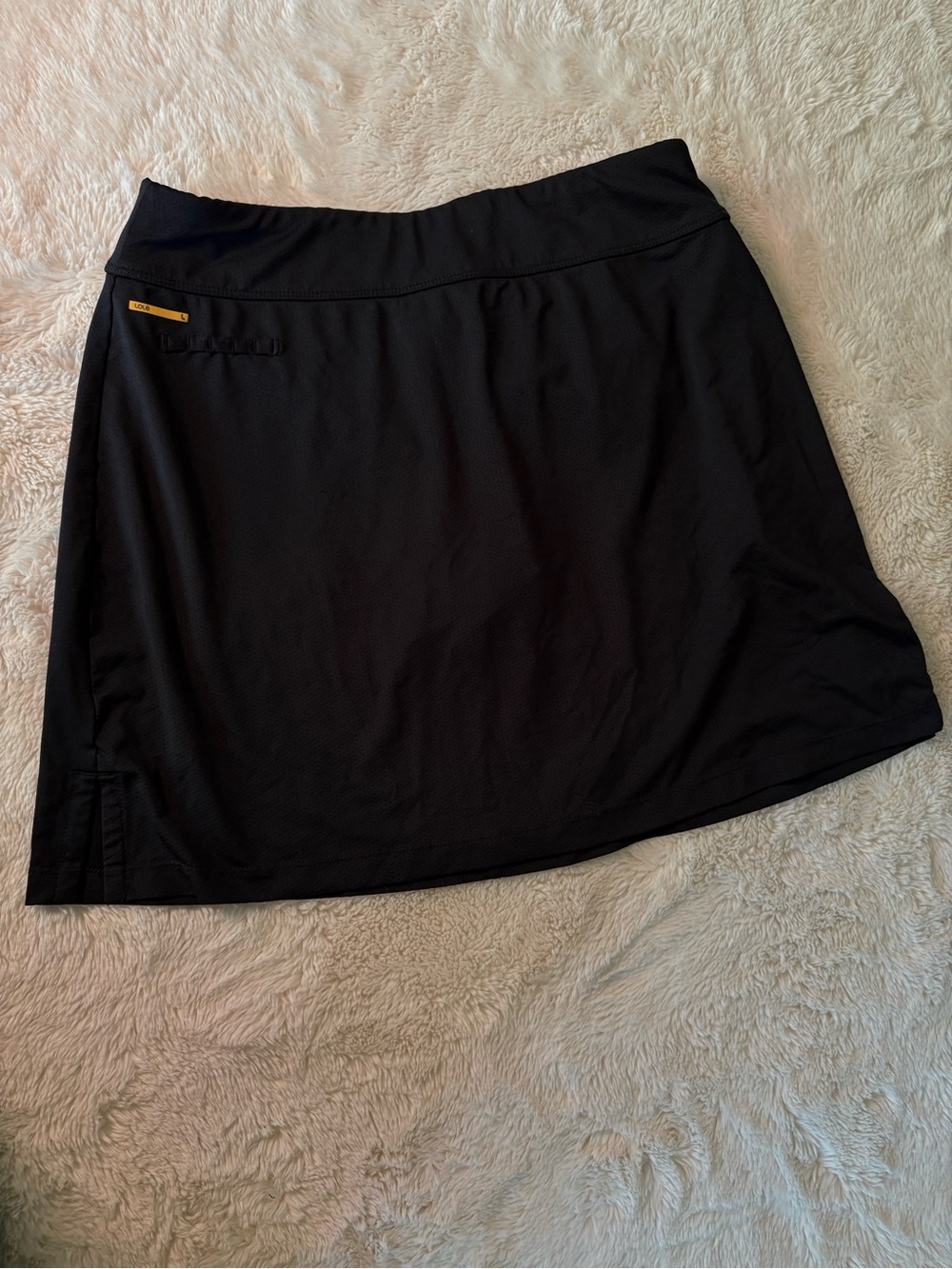 Lole Black Athletic Skort with Gold Accent 2 Back Pockets Size Medium
